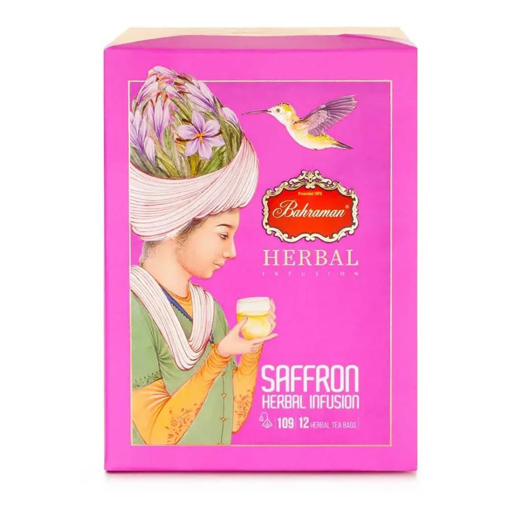 دمنوش گیاهی مخلوط کیسه ای زعفرانی بهرامن BAHRAMAN